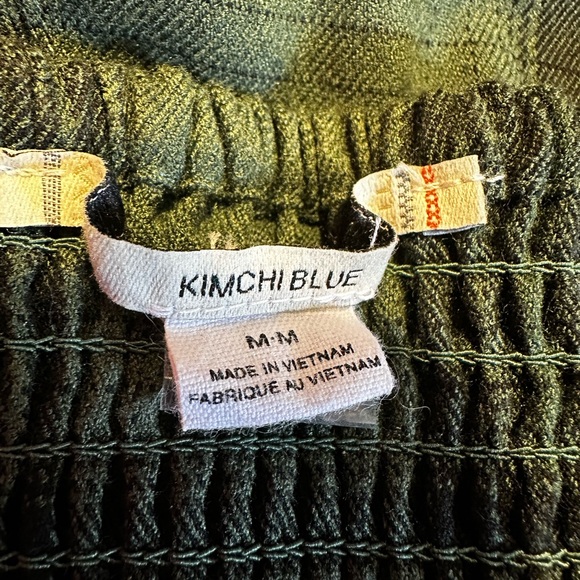 Urban Outfitters Kimchi Blue Plaid Corset Top Lace Bows Bustier M Green/Blue - Picture 7 of 9